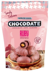 CHOCODATE Datle S Mandlemi Ruby Čokoláda 90g