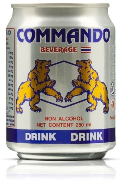 detail Energy drink Commando 250ml